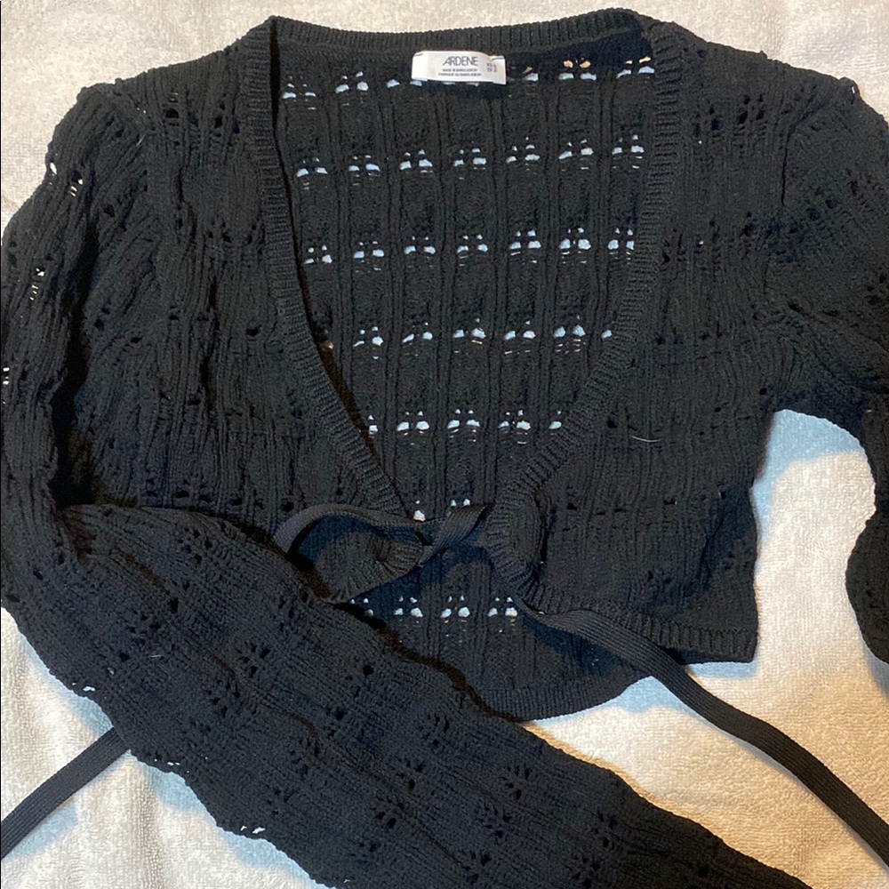 Ardene Black Open-Knit Cardigan